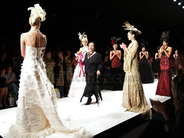 Sue Wong runway catwalk at Mercedes-Benz Fashion Week Los Angeles
